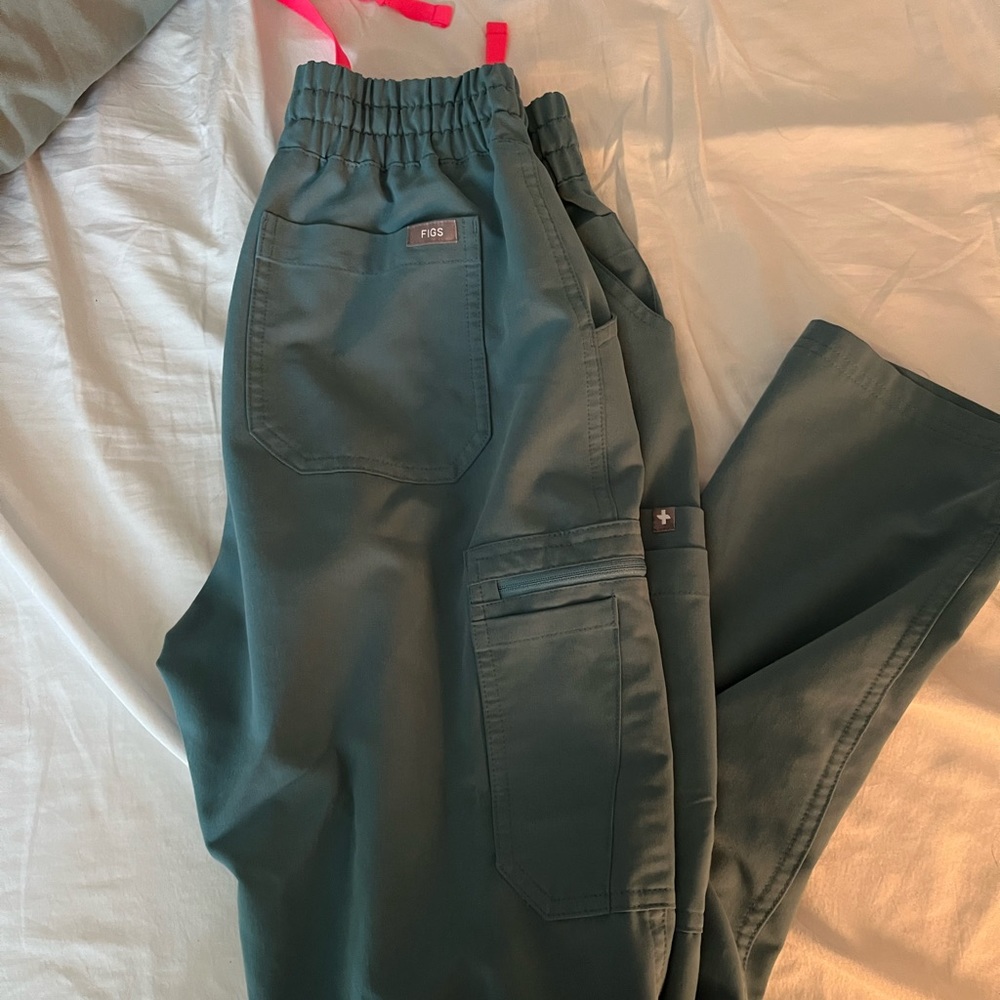 Figs seafoam green scrub pants